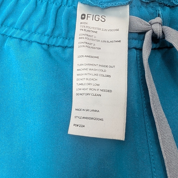 Figs Women's Teal Drawstring Jogger Sweatpants - Picture 7 of 9